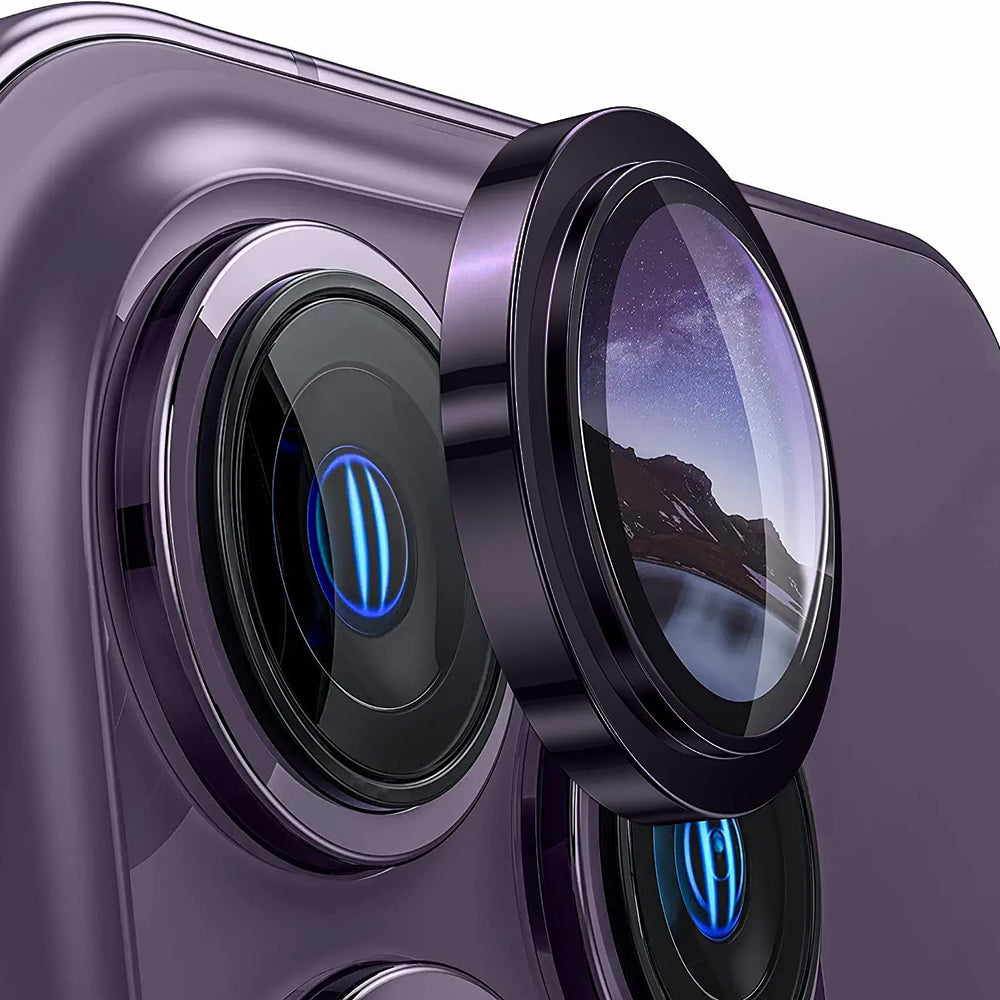 Lito S+ hátlapi kamera védőfólia Apple iPhone 14 Pro-hoz, edzett üveg, lila