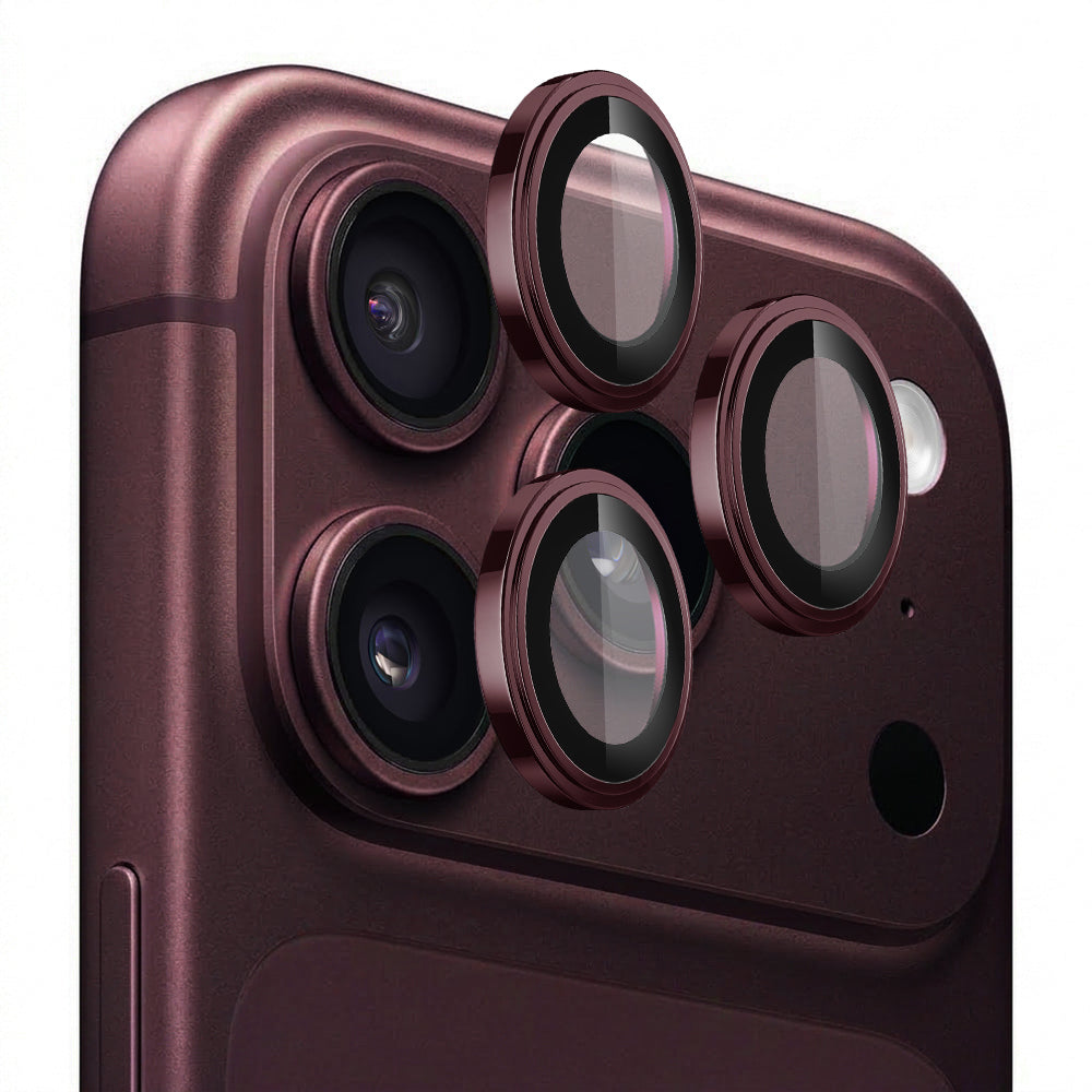 Lito S+ hátlapi kamera védőfólia Apple iPhone 18 Pro / 18 Pro Max készülékhez, edzett üveg, bordó