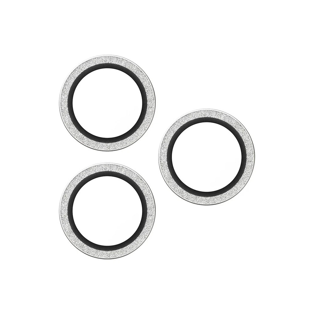 Védőfólia PanzerGlass Hoops Glitter az Apple iPhone 17 Pro Max / 17 Pro / 16 Pro Max / 16 Pro hátsó kamerájához, Edzett üveg, Ezüst színű