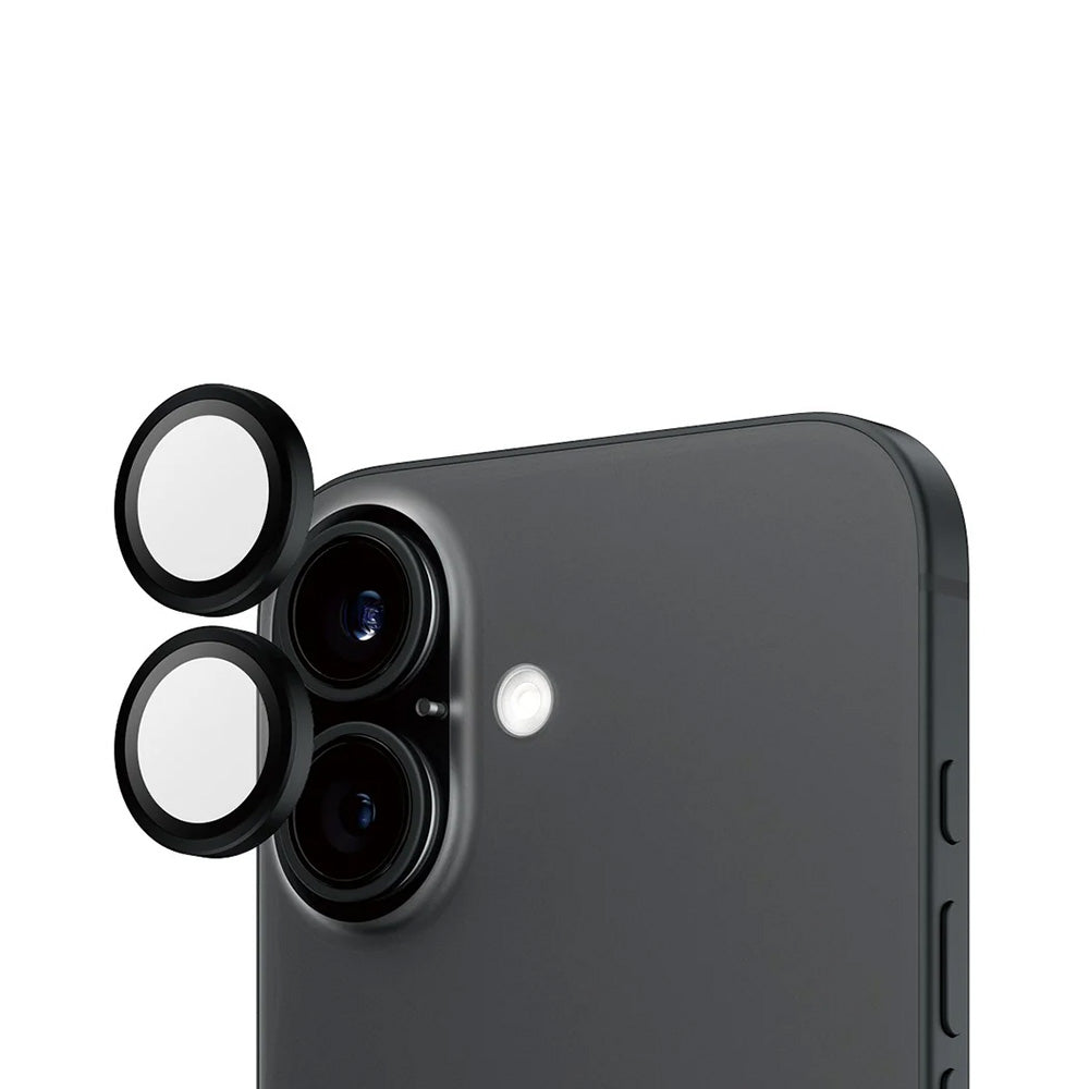 Védőfólia PanzerGlass Hoops az Apple iPhone 16 Plus / 16 hátsó kamerájához, Edzett üveg, Fekete