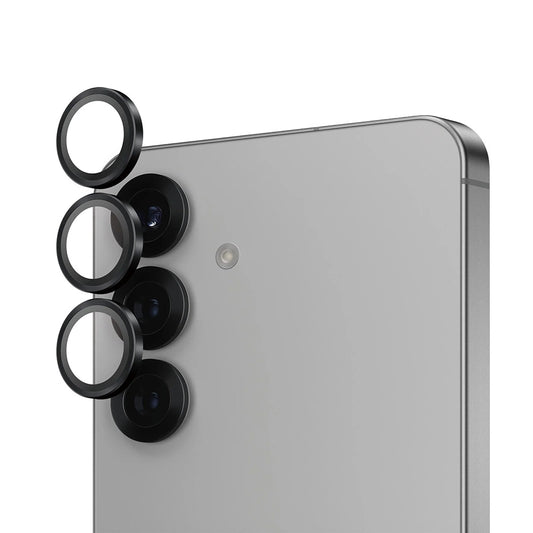 Védőfólia PanzerGlass Hoops a Samsung Galaxy S25 S931 hátsó kamerájához, Edzett üveg, Fekete