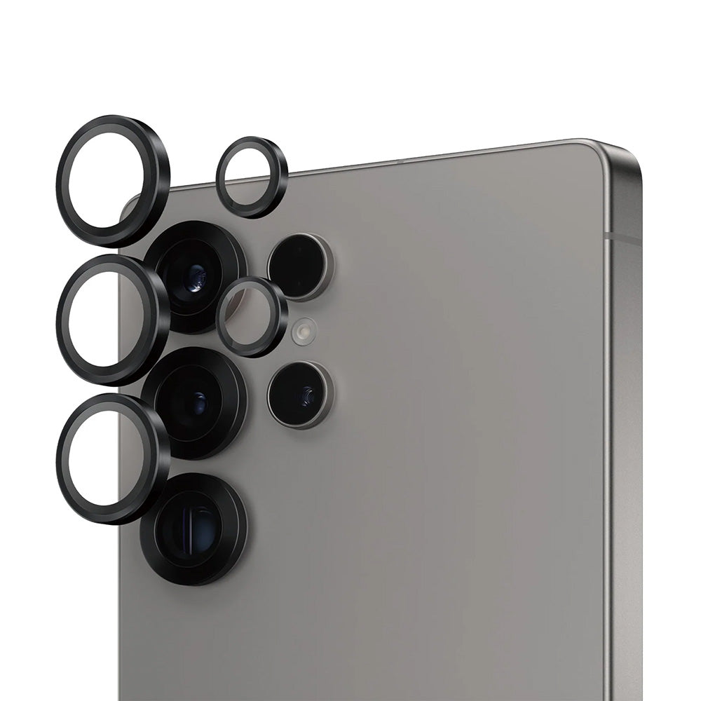 PanzerGlass Hoops hátsó kamera védőfólia Samsung Galaxy S25 Ultra S938-hez, Edzett üveg, Fekete