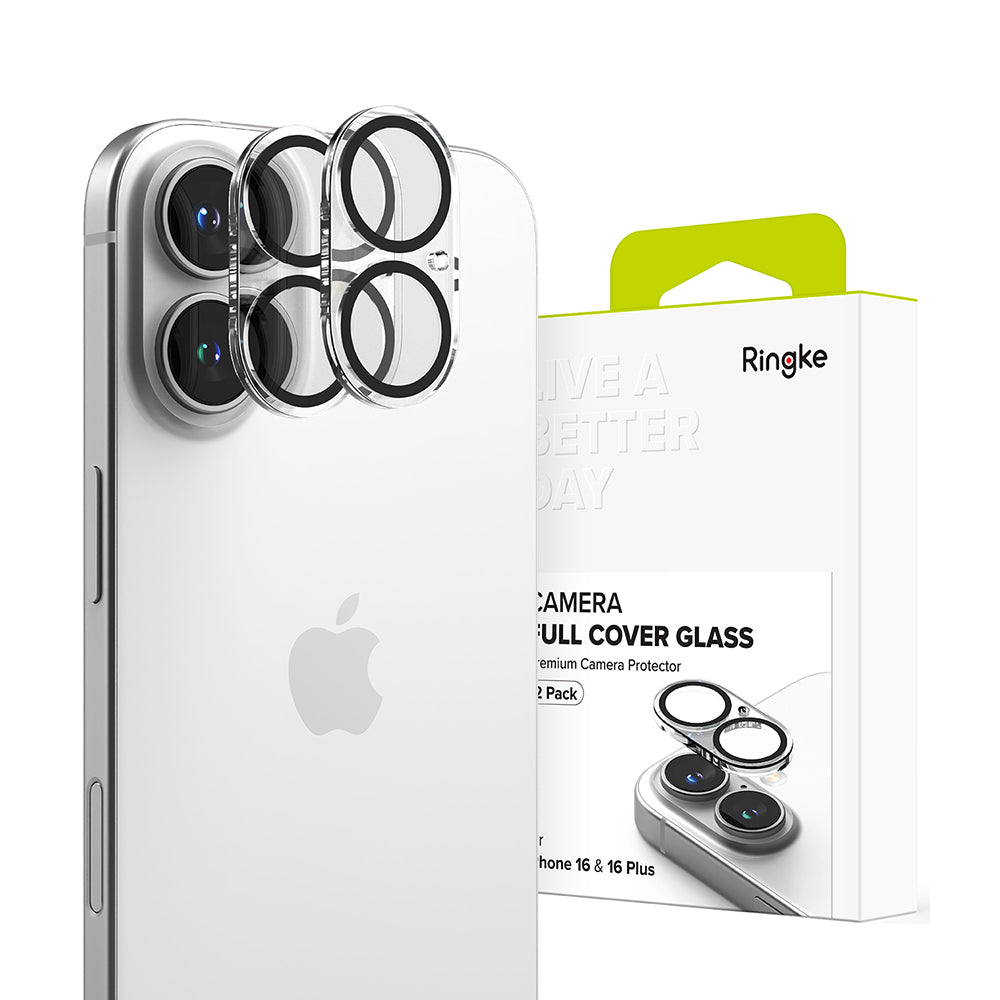 Ringke hátlapi kamera védőfólia Apple iPhone 16 Plus / 16-hoz, edzett üveg, 2 darabos készlet, átlátszó