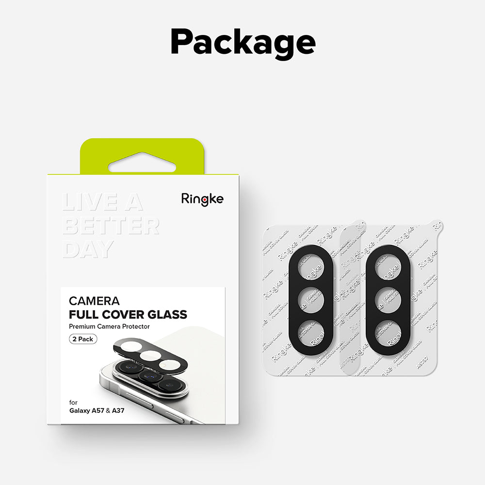 Ringke hátsó kamera védőfólia Samsung Galaxy A57 5G / A37 5G készülékhez, Edzett üveg, 2 darabos készlet, Átlátszó
