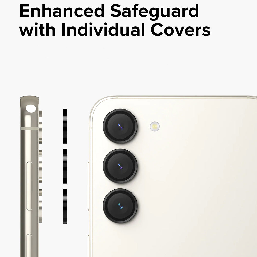 Ringke hátsó kamera védőfólia Samsung Galaxy S23+ S916 / S23 S911 készülékhez, Edzett üveg, Fekete