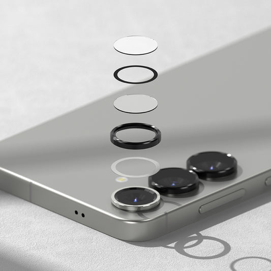 Ringke hátsó kamera védőfólia Samsung Galaxy S25 S931-hez, Edzett üveg, Fekete