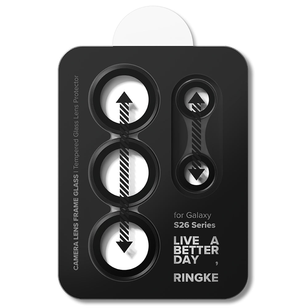 Ringke hátsó kamera védőfólia Samsung Galaxy S26 Ultra S948-hoz, Edzett üveg, 2 darabos készlet, Fekete