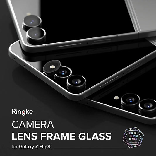 Ringke hátlapi védőfólia Samsung Galaxy Z Flip8 F776-hoz, edzett üveg, 2 darabos készlet, fekete