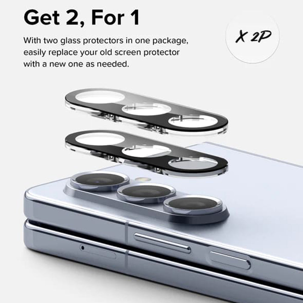 Ringke hátlapi kamera védőfólia Samsung Galaxy Z Fold5 F946-hez, edzett üveg, 2 darabos készlet, átlátszó