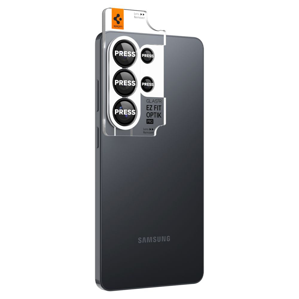 Hátsó kamera védőfólia Spigen GlastR EZ FIT Optik Pro HD Samsung Galaxy S26 Ultra S948-hoz, Edzett üveg, 2 darabos készlet, Fekete