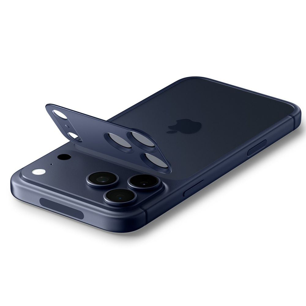 Spigen GlastR EZ FIT Optik Pro XL hátsó kamera védőfólia Apple iPhone 17 Pro-hoz, Edzett üveg, Kék AGL10646