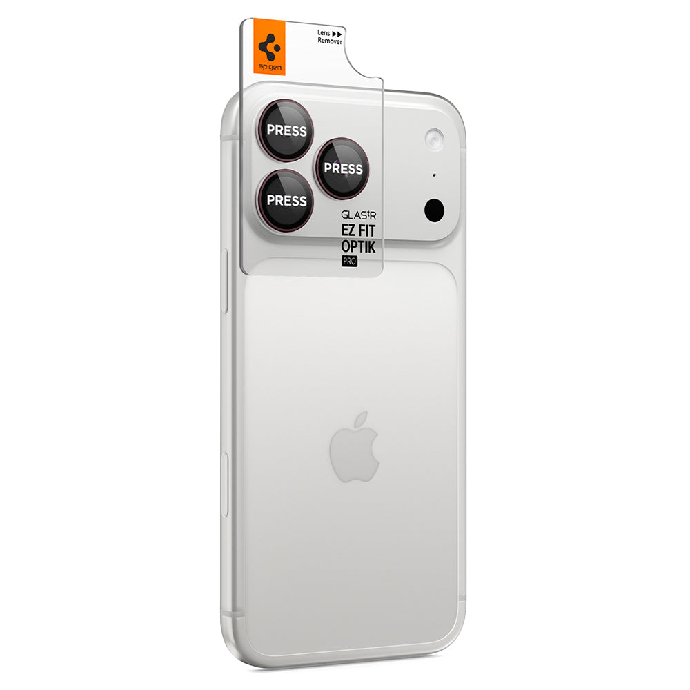 Spigen GlastR EZ FIT Optik Pro hátlapi kamera védőfólia Apple iPhone 18 Pro / 18 Pro Max készülékhez, edzett üveg, 2 darabos készlet, bordó