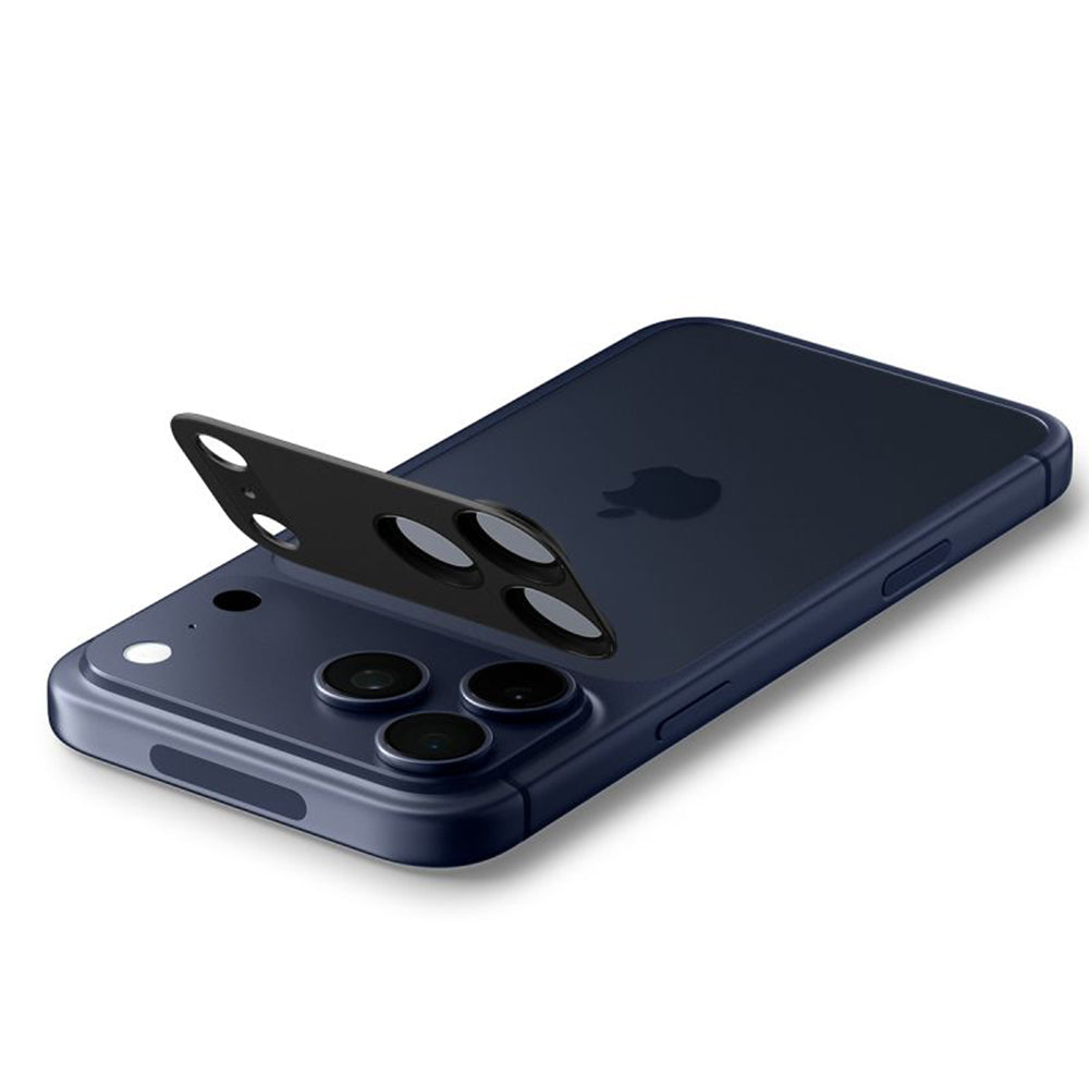Spigen GlastR EZ FIT Optik Pro XL hátsó kamera védőfólia Apple iPhone 17 Pro-hoz, Edzett üveg, Fekete AGL10644