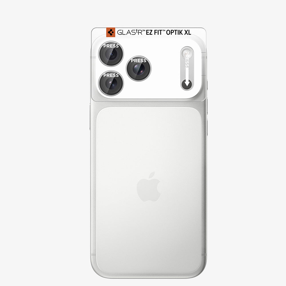Spigen GlastR EZ FIT Optik Pro XL hátlapi kamera védőfólia Apple iPhone 18 Pro-hoz, edzett üveg, ezüst AGL12038