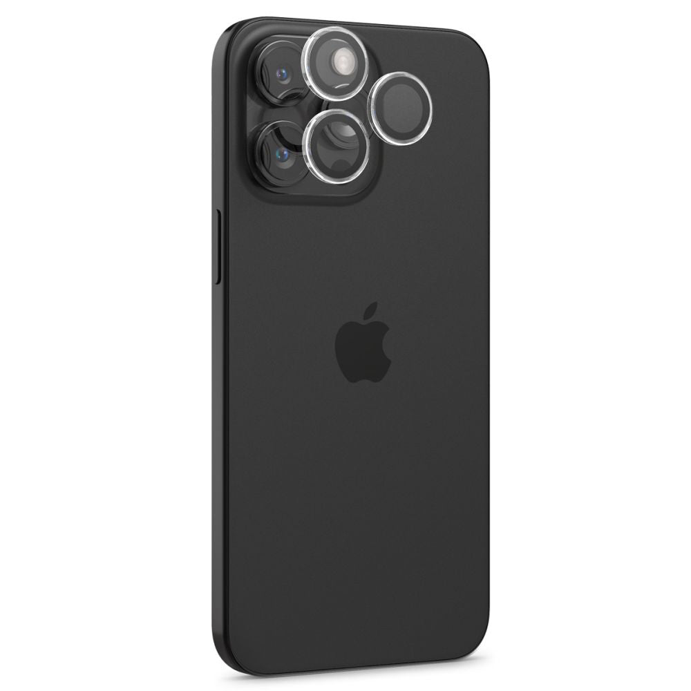 Spigen GlastR EZ FIT Optik Pro hátsó kamera védőfólia Apple iPhone 17 Pro Max / 17 Pro készülékhez, Edzett üveg, 2 darabos készlet, Átlátszó