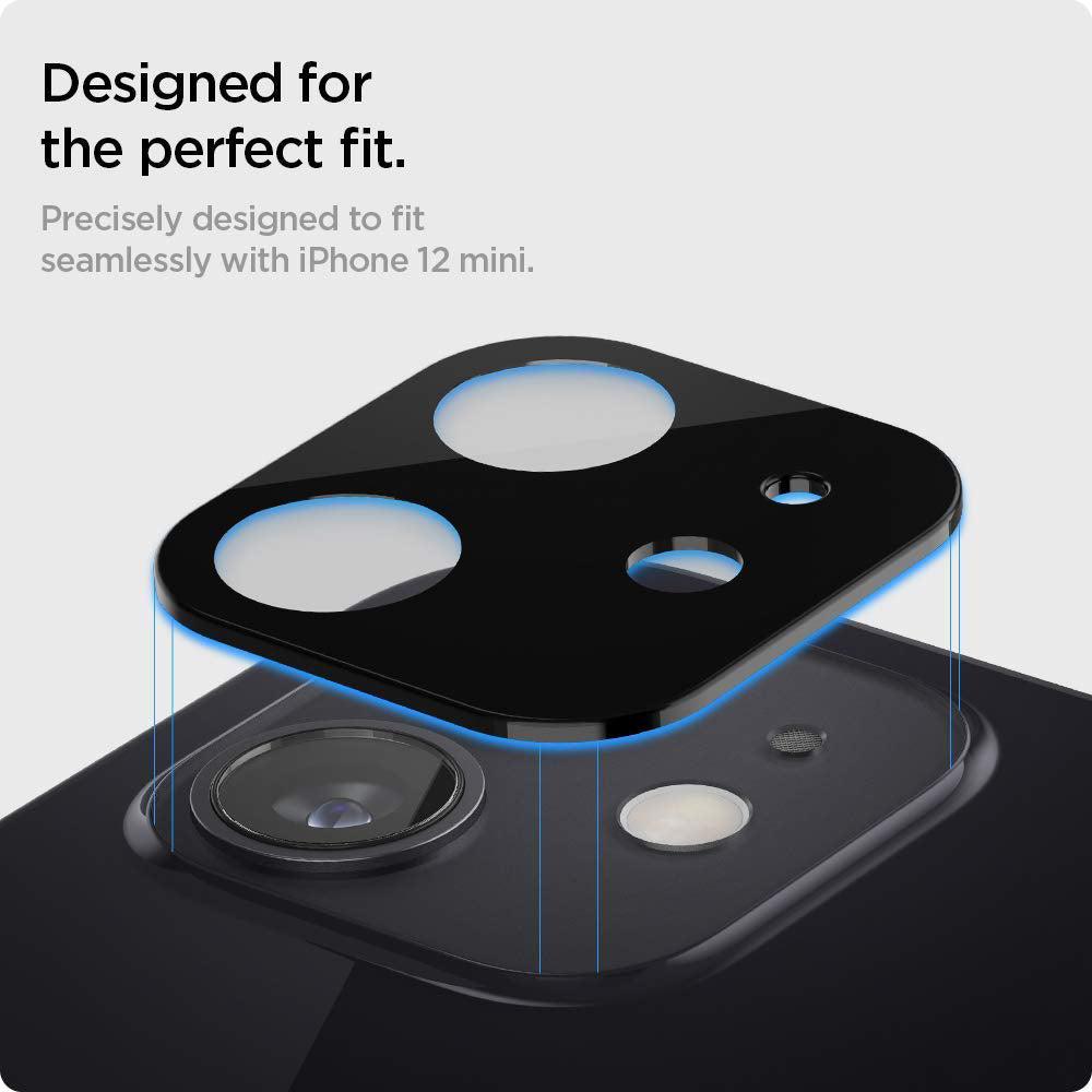 Techsuit hátlapi kameravédő fólia Apple iPhone 12-höz, edzett üveg, fekete