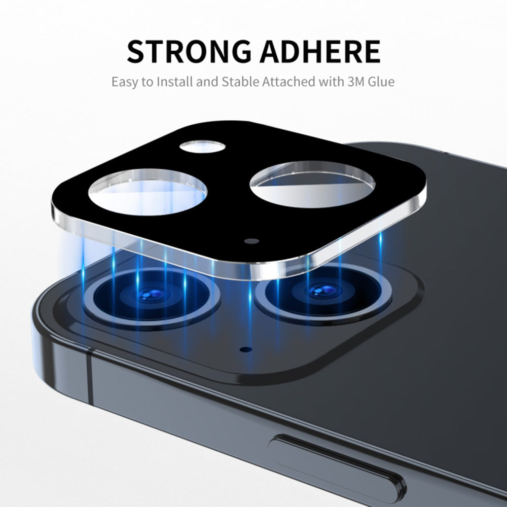 Techsuit hátlapi kamera védőfólia Apple iPhone 15 Plus / 15 készülékhez, edzett üveg, fekete