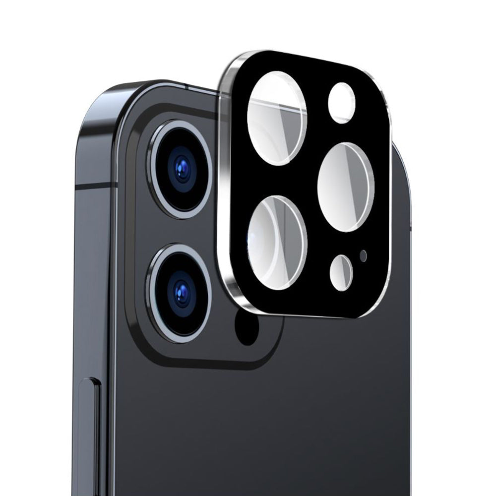 Techsuit hátlapi kamera védőfólia Apple iPhone 15 Pro Max / 15 Pro készülékhez, edzett üveg, fekete