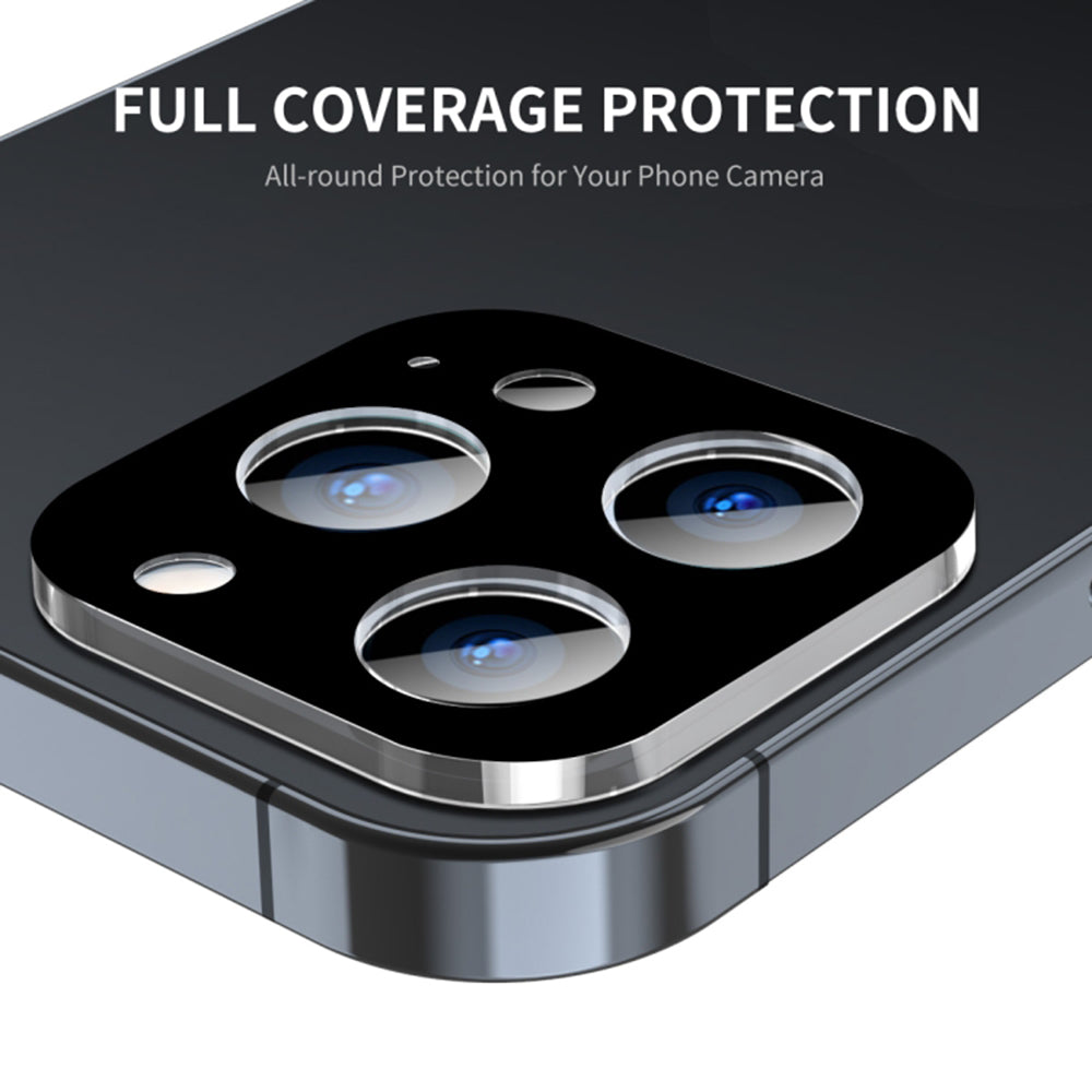 Techsuit hátlapi kamera védőfólia Apple iPhone 15 Pro Max / 15 Pro készülékhez, edzett üveg, fekete