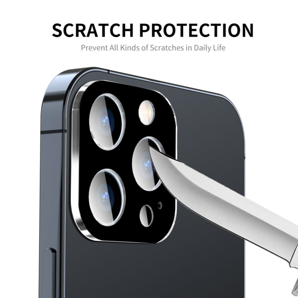 Techsuit hátlapi kamera védőfólia Apple iPhone 15 Pro Max / 15 Pro készülékhez, edzett üveg, fekete