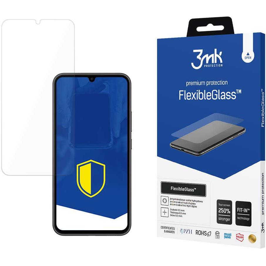 3MK FlexibleGlass képernyővédő fólia Samsung Galaxy A34 A346 készülékhez, rugalmas üveg, teljes ragasztóval