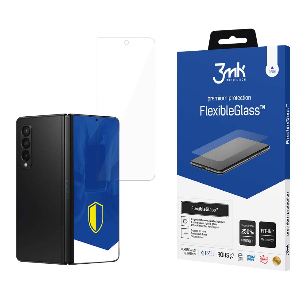 Külső képernyővédő fólia 3MK FlexibleGlass Samsung Galaxy Z Fold5 F946-hoz, Rugalmas Üveg, Teljes Ragasztás