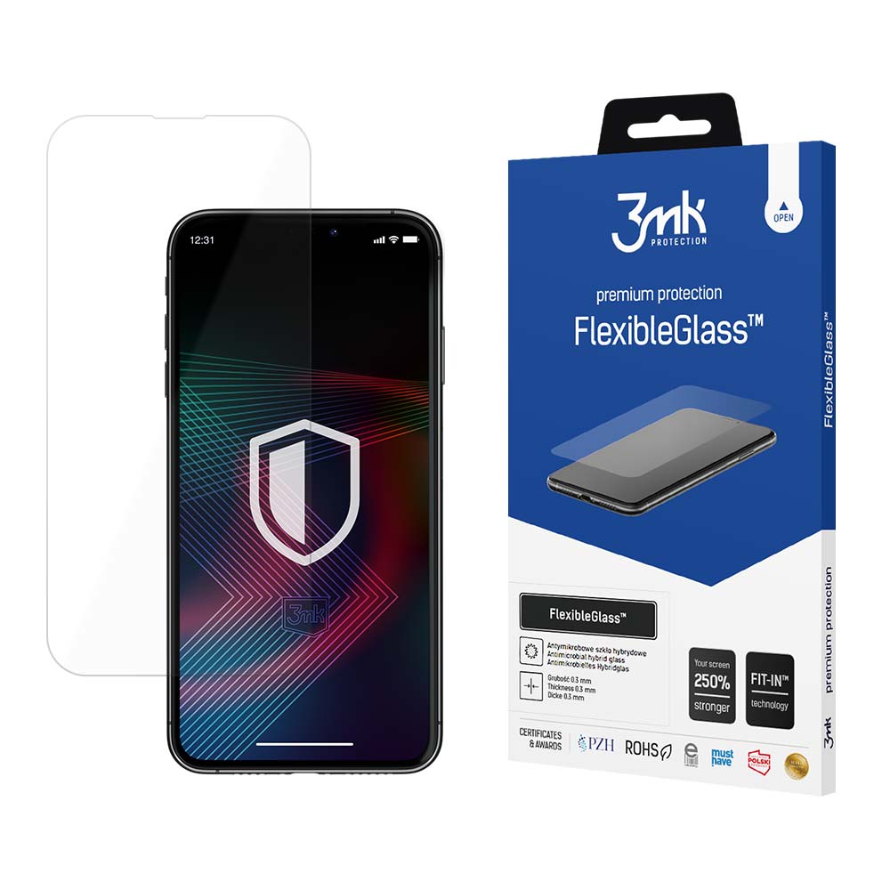 3MK FlexibleGlass képernyővédő fólia Apple iPhone 14 Plus / 14 Pro Max készülékhez, rugalmas üveg, teljes ragasztóval