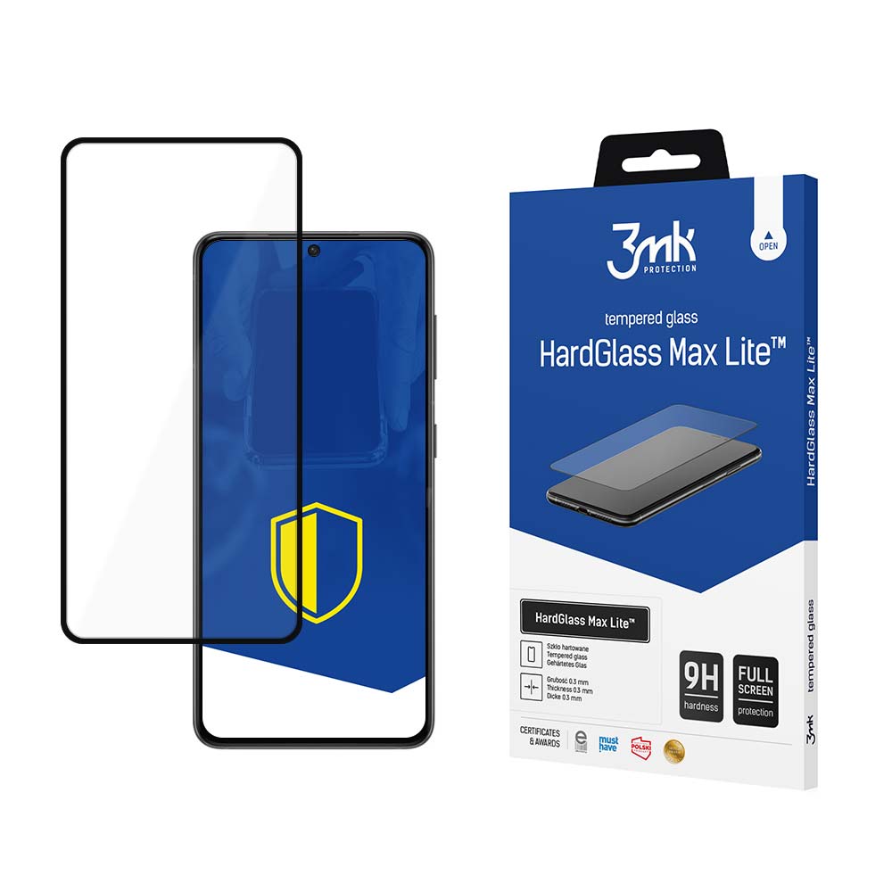 Védőfólia 3MK HardGlass Max Lite Samsung Galaxy S21 5G G991-hez, Edzett Üveg, Teljes Ragasztás, Fekete
