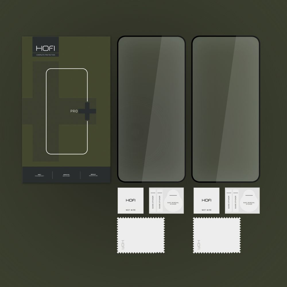 HOFI Glass PRO+ védőfólia Samsung Galaxy S24 S921 készülékhez, Edzett üveg, Teljes ragasztás, 2 darabos készlet, 2.5D, Fekete