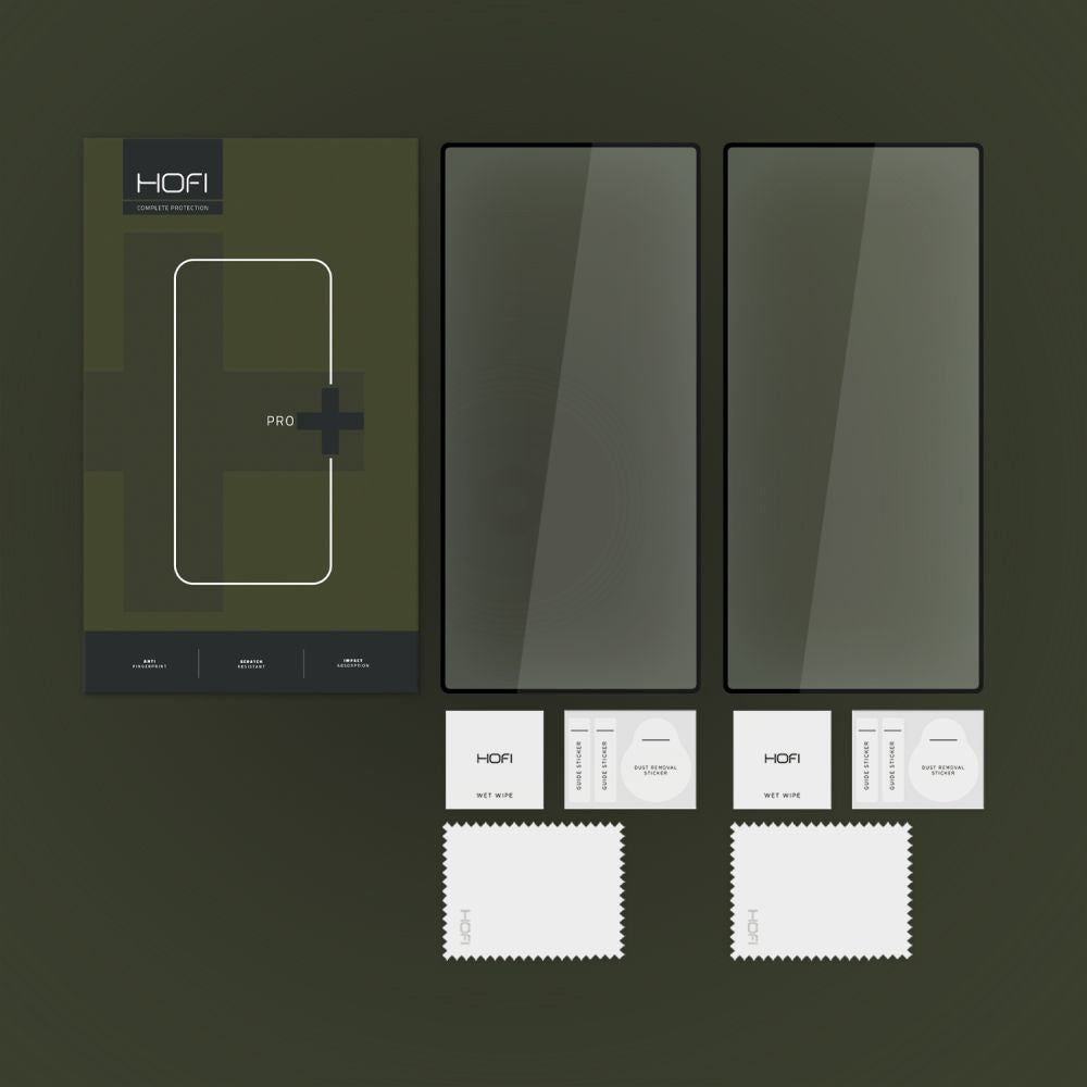 HOFI Glass PRO+ védőfólia Samsung Galaxy S24 Ultra S928 készülékhez, Edzett üveg, Teljes ragasztás, 2 darabos készlet, 2.5D, Fekete