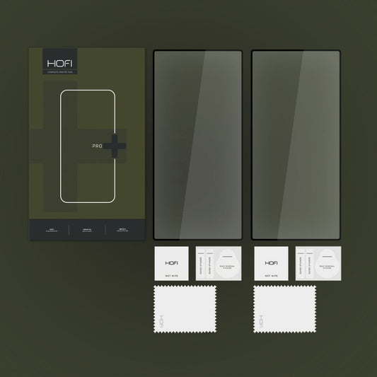 Képernyővédő HOFI Glass PRO+ Samsung Galaxy S24 Ultra S928-hoz, Üvegpajzs, teljes ragasztás, 2 darabos készlet, 2.5D, fekete