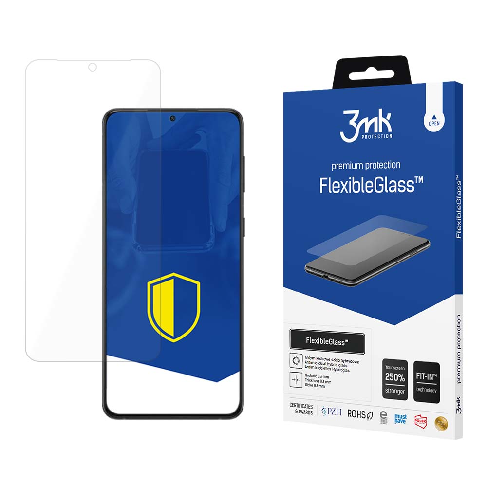 3MK FlexibleGlass képernyővédő fólia Samsung Galaxy S24 S921 készülékhez, rugalmas üveg, teljes ragasztóval