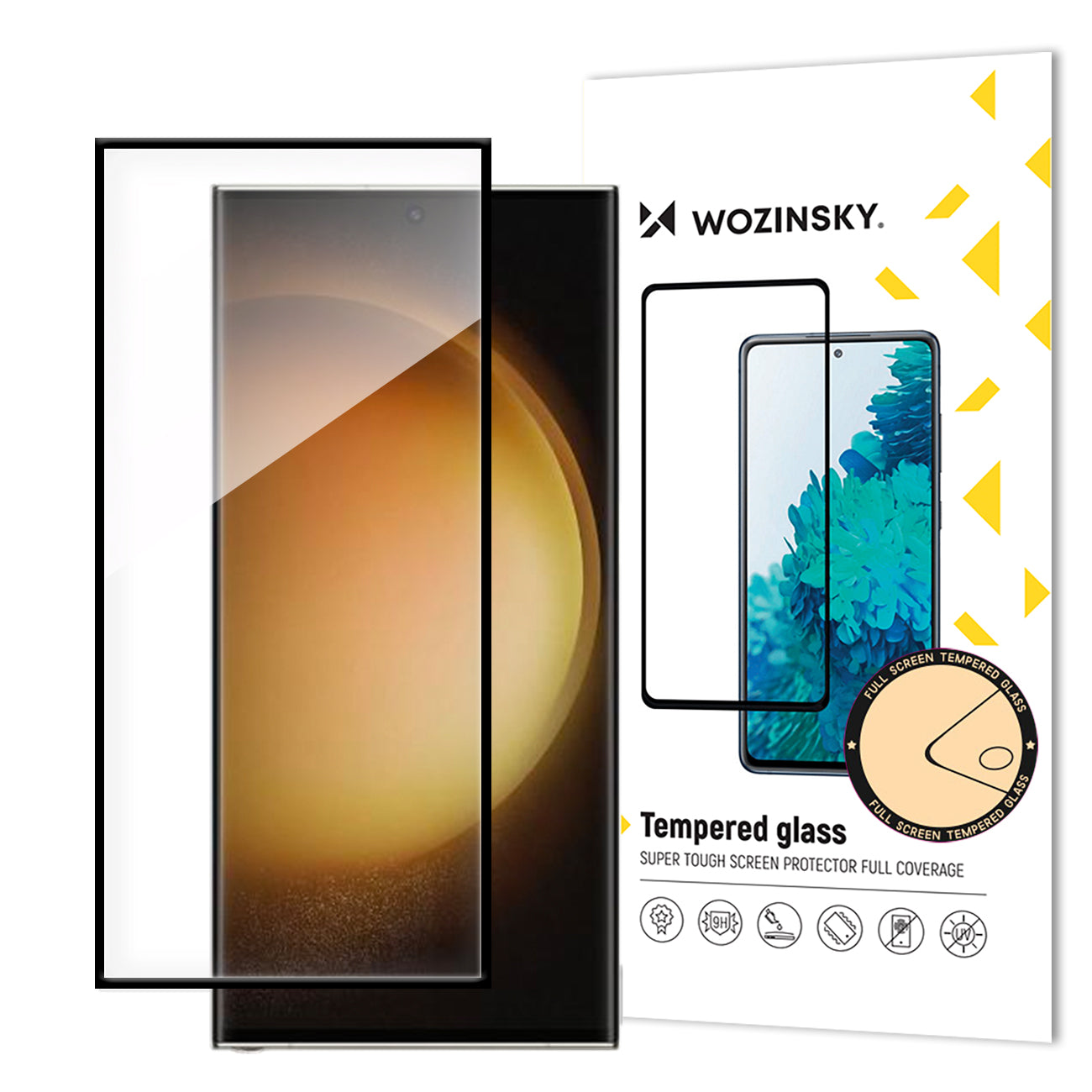 WZK képernyővédő Samsung Galaxy S24 Ultra S928, védett üveg, teljes ragasztás, Fekete