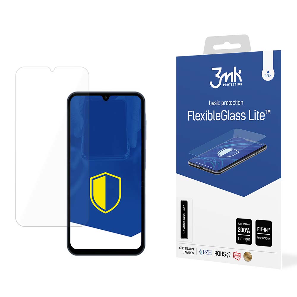 3MK FlexibleGlass Lite képernyővédő fólia Samsung Galaxy A15 5G A156 / A15 A155 / A25 A256 készülékekhez, rugalmas üveg, teljes ragasztóval