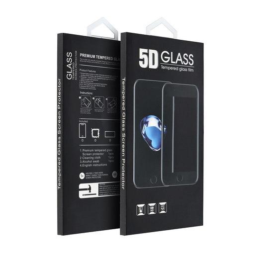 OEM képernyővédő fólia Samsung Galaxy A05 A055, védett üveg, teljes ragasztás, 5D, fekete, fekete