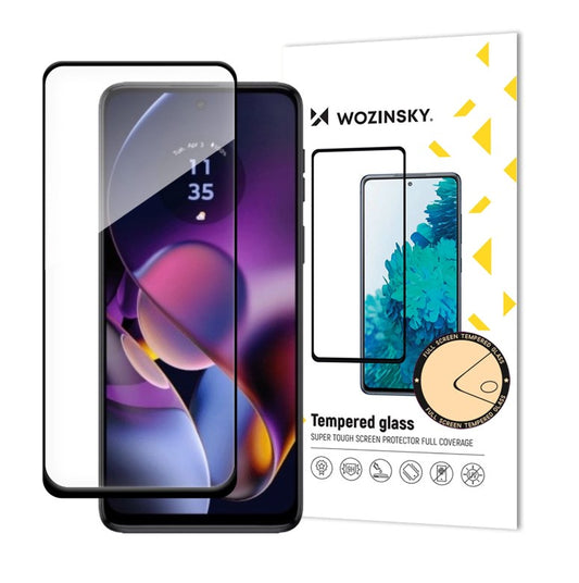 WZK Képernyővédő Motorola Moto G54, védett üveg, teljes ragasztás, fekete