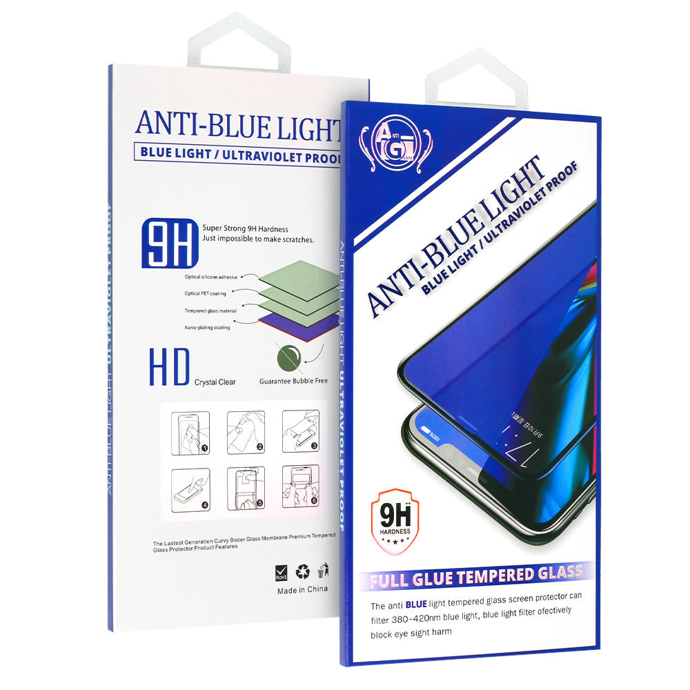Képernyővédő fólia Anti Blue Light OEM Samsung Galaxy A14 A145 / A14 5G A146 készülékhez, Edzett üveg, Teljes ragasztás, Fekete