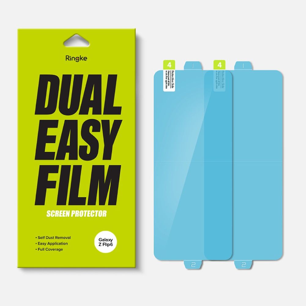 Belső képernyővédő fólia Ringke Dual Easy a Samsung Galaxy Z Flip6 F741-hez, Műanyag, 2 darabos készlet