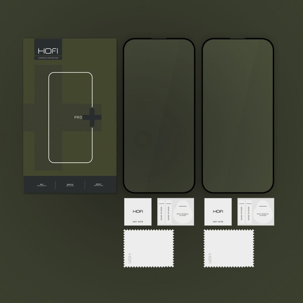 HOFI Glass PRO+ védőfólia Apple iPhone 16-hoz, Edzett üveg, Teljes ragasztás, 2 darabos készlet, 2.5D, Fekete