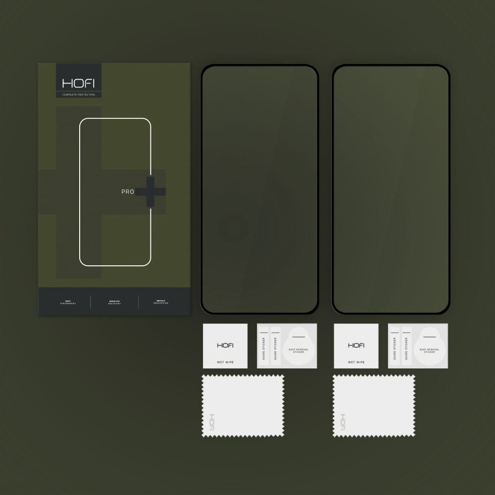 HOFI Glass PRO+ képernyővédő fólia Samsung Galaxy S24 FE S721-hez, Edzett üveg, Teljes ragasztás, 2 darabos készlet, 2.5D, Fekete