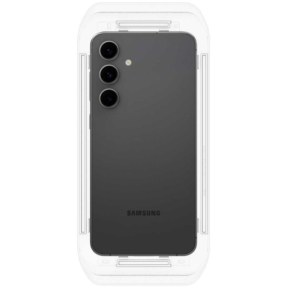 Spigen EZ FIT képernyővédő Samsung Galaxy S24 FE S721, üvegvédelem, teljes ragasztás, 2 db-os készlet AGL08729