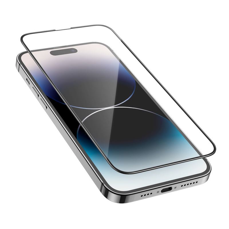 HOCO G16 védőfólia Apple iPhone 14 Pro készülékhez, Edzett üveg, Teljes ragasztás, 5D, Fekete