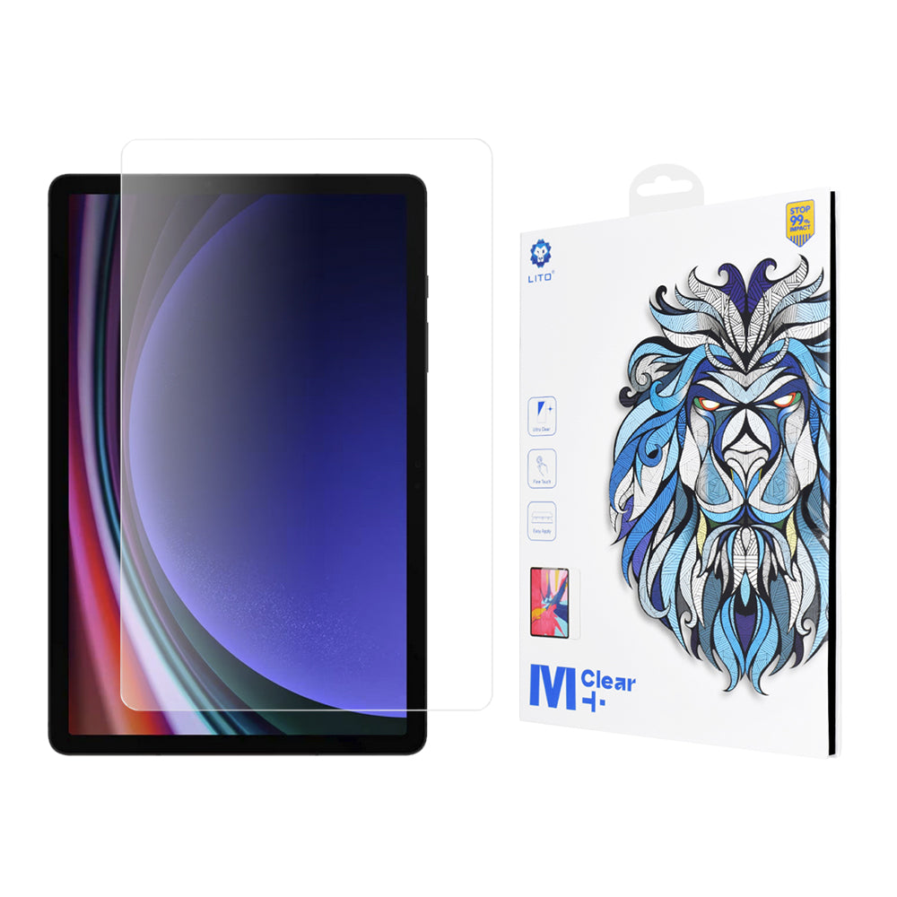 Lito Classic képernyővédő fólia Samsung Galaxy Tab S9 FE / Tab S9 készülékhez, edzett üveg, teljes ragasztó, 2.5D