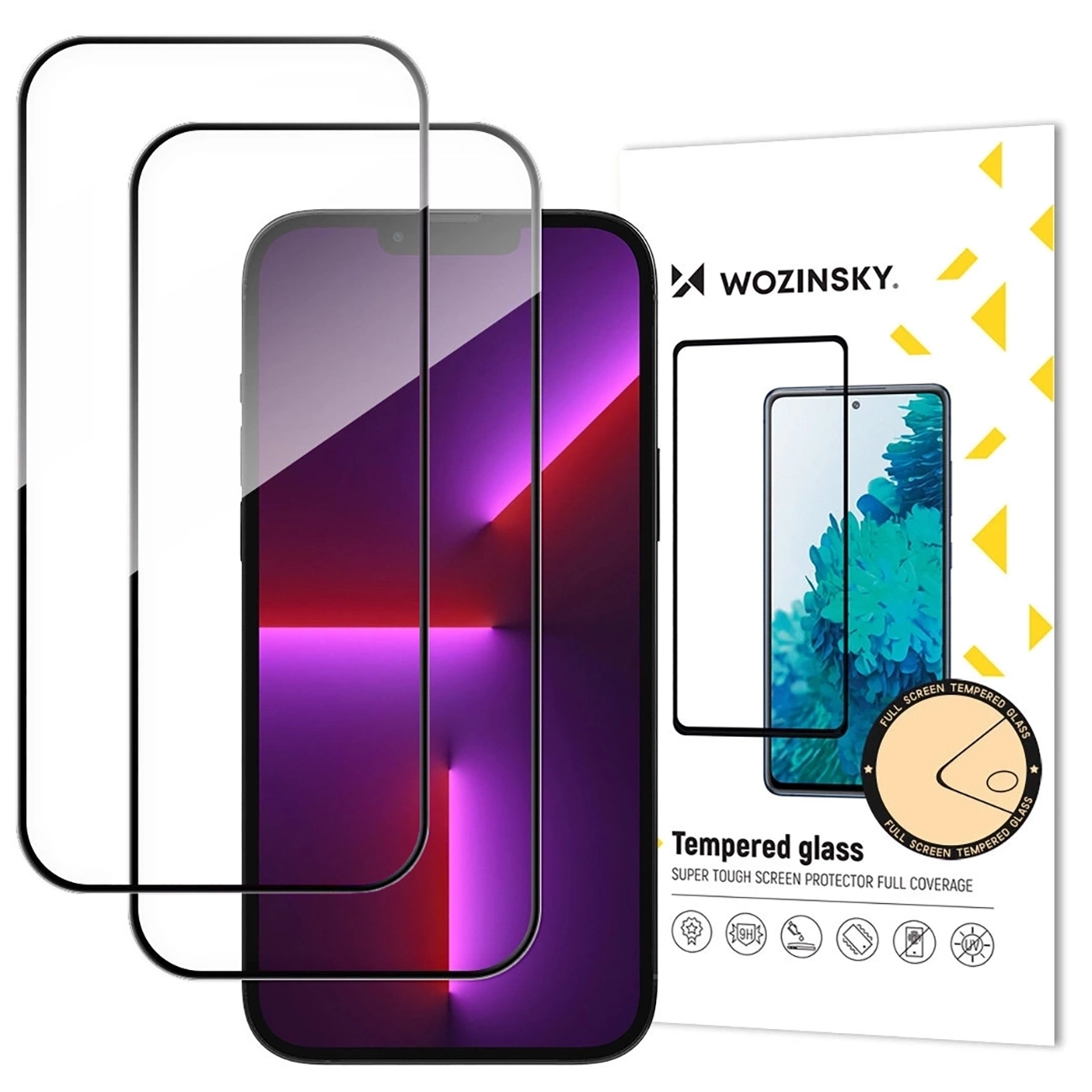 WZK képernyővédő fólia Apple iPhone 17 Pro Max-hoz, Edzett üveg, Teljes ragasztó, 2 darabos készlet, Fekete
