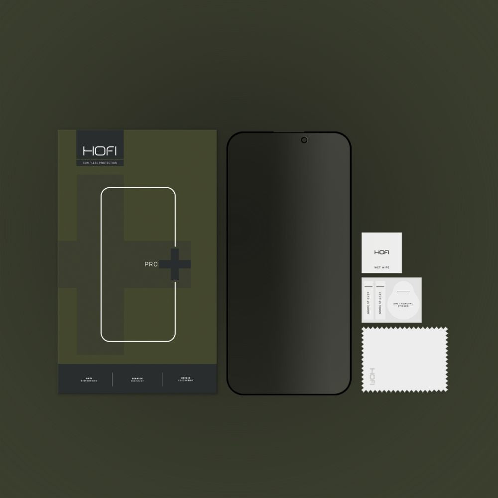 Privacy HOFI PRO+ védőfólia Apple iPhone 15 Pro Max készülékhez, Edzett üveg, Teljes ragasztás