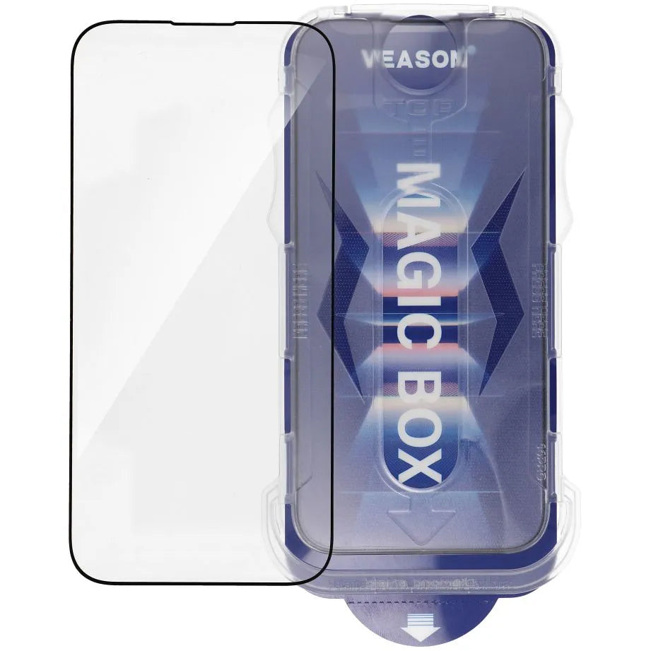 Veason képernyővédő Apple iPhone 14 Plus / 13 Pro Max készülékhez, üveg védett, teljes ragasztás, 6D, Fekete