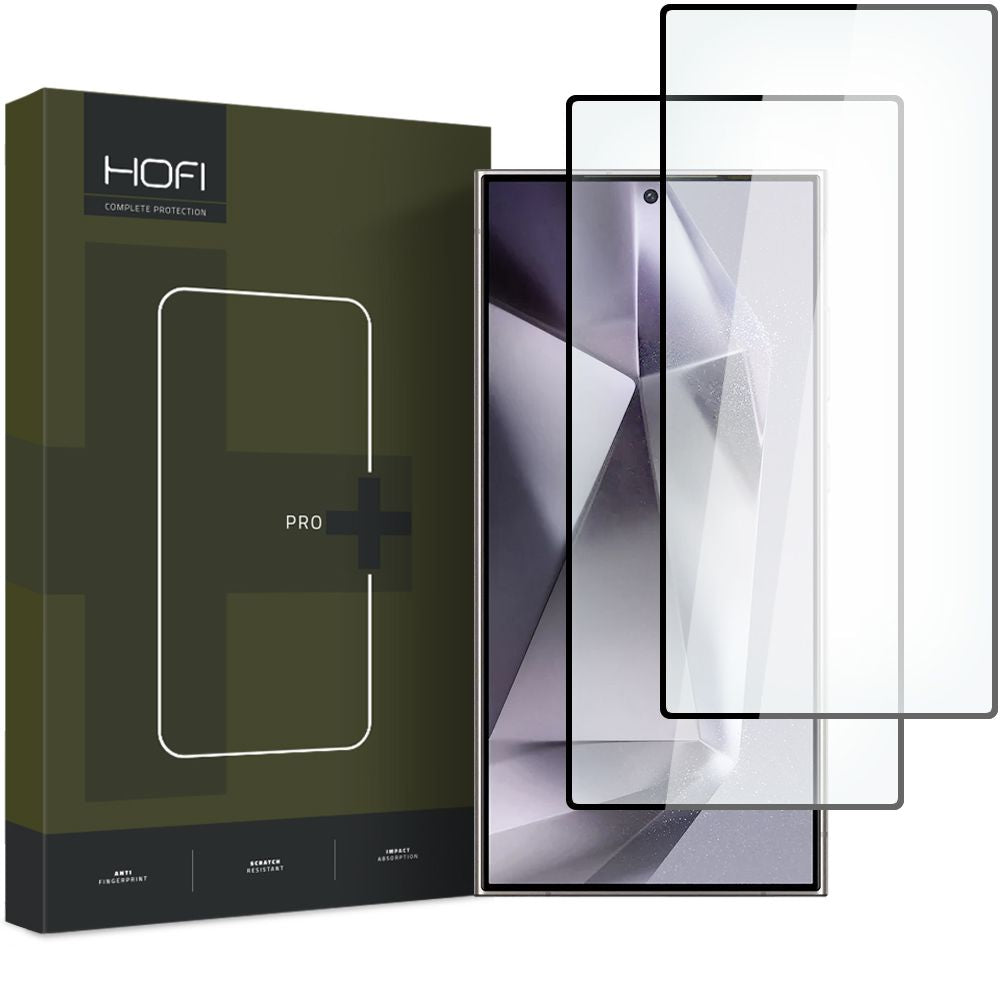 HOFI Glass PRO+ védőfólia Samsung Galaxy S24 Ultra S928 készülékhez, Edzett üveg, Teljes ragasztás, 2 darabos készlet, 2.5D, Fekete