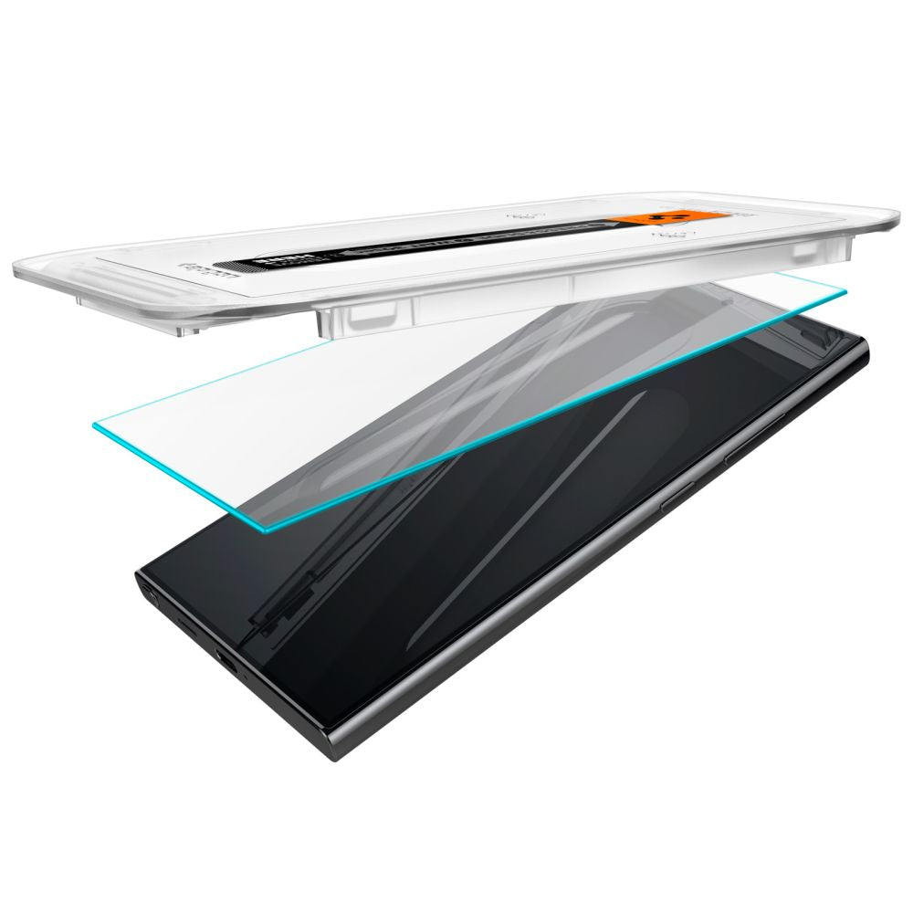 Spigen EZ FIT képernyővédő Samsung Galaxy S24 Ultra S928, üvegvédelem, teljes ragasztás, 2 darabos készlet
