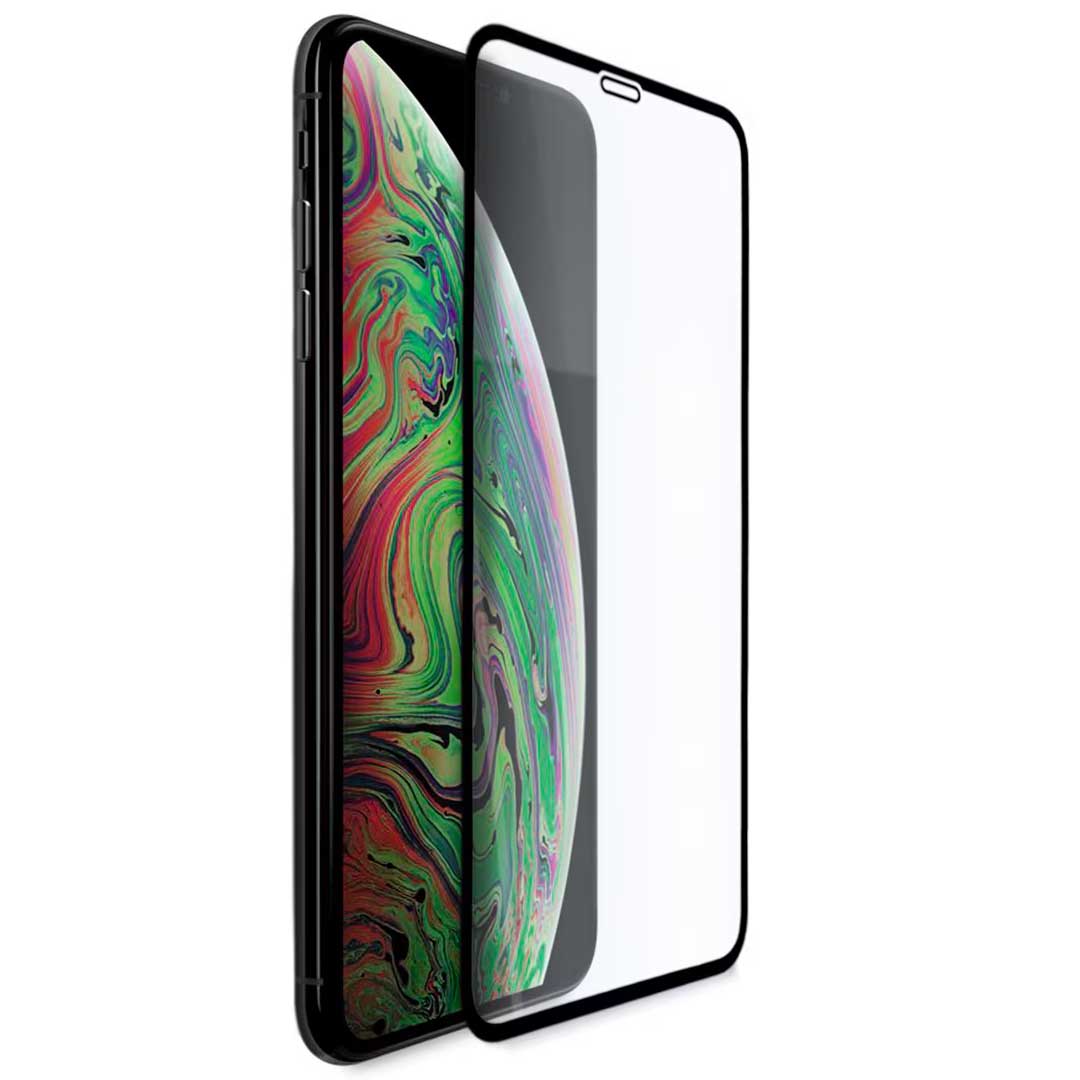 Veason PRO védőtok Apple iPhone XS Max készülékhez, üveggel védett, teljes ragasztás, 6D, Fekete
