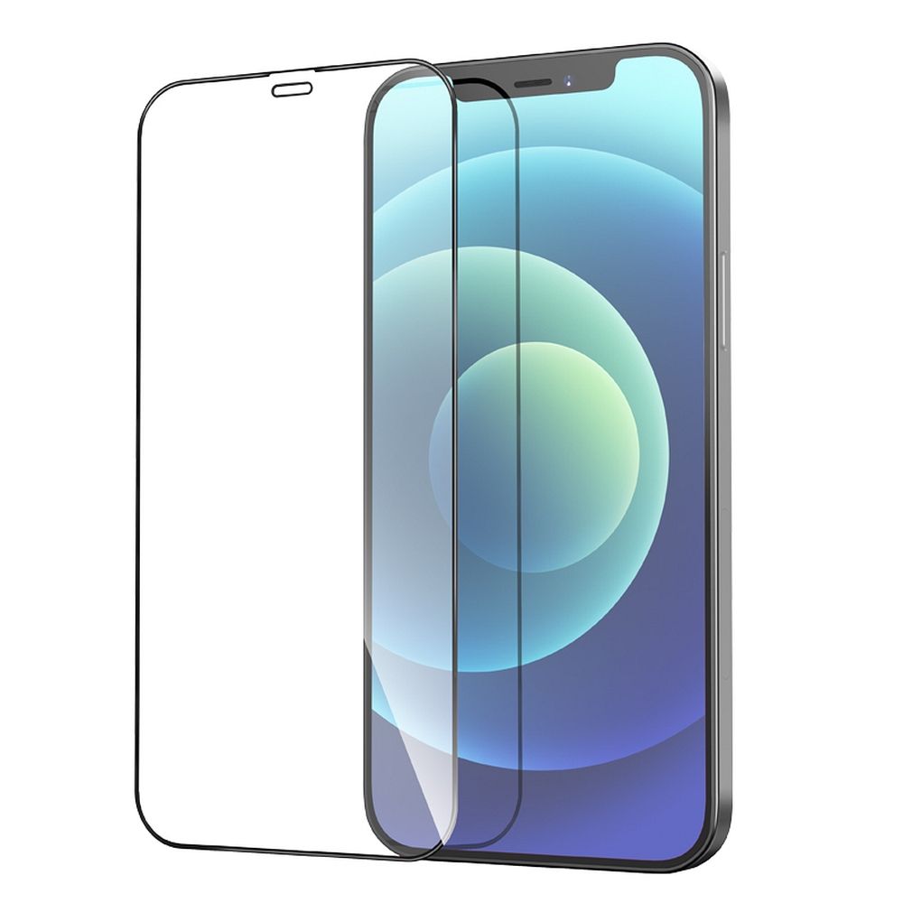 HOCO védőfólia Apple iPhone 12 Pro Max készülékhez, Edzett üveg, Teljes ragasztás, 25 darabos készlet, Fekete